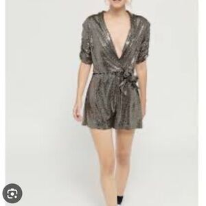 Marcela sequin black and gold romper
